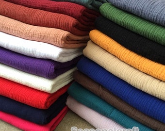 One yard Pure Linen Fabric, Gauze Creases Fold fabric,Transparent Linen Fabric- - (QT775)