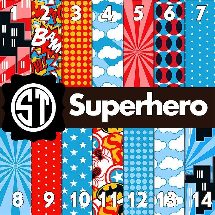 Superhero patterns printed vinyl or heat transfer vinyl iron