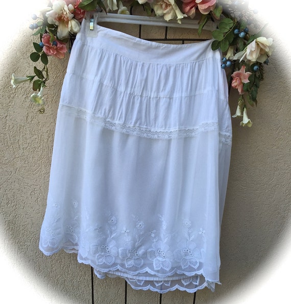 Items similar to Bohemian Romance White Layered Skirt on Etsy
