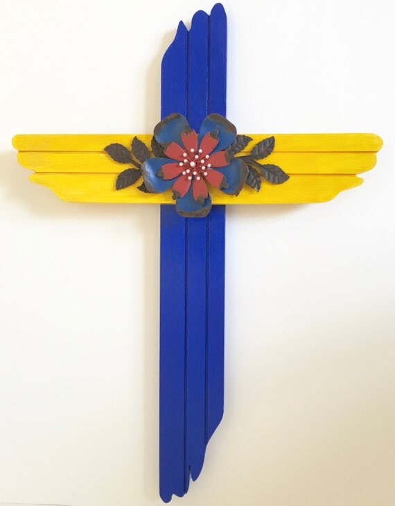 Wall Art Wooden Cross Easter Decoration by