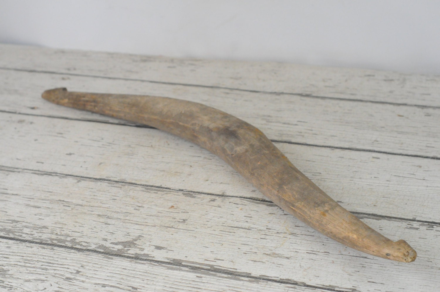 Primitive Old Hand Carved Wooden Shoulder Yoke Water Bucket