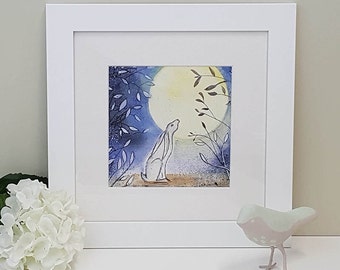Hare's Wish, Professional Digital Print, Hare, Forest, Woodland Animal