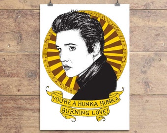 Elvis Presley - Burning Love - Greeting Card