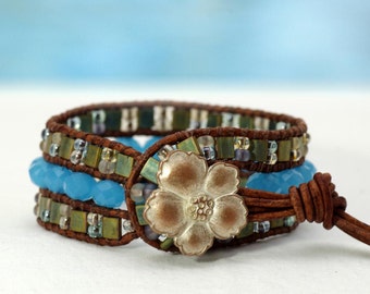 Josi... Leather wrap bracelet... Original OceanBead style.