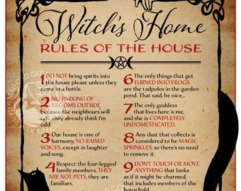 Witch's Home - Rules of The House **A4** art print