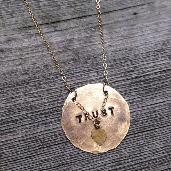Trust Your Heart Hand Stamped Necklace inspirational jewelry