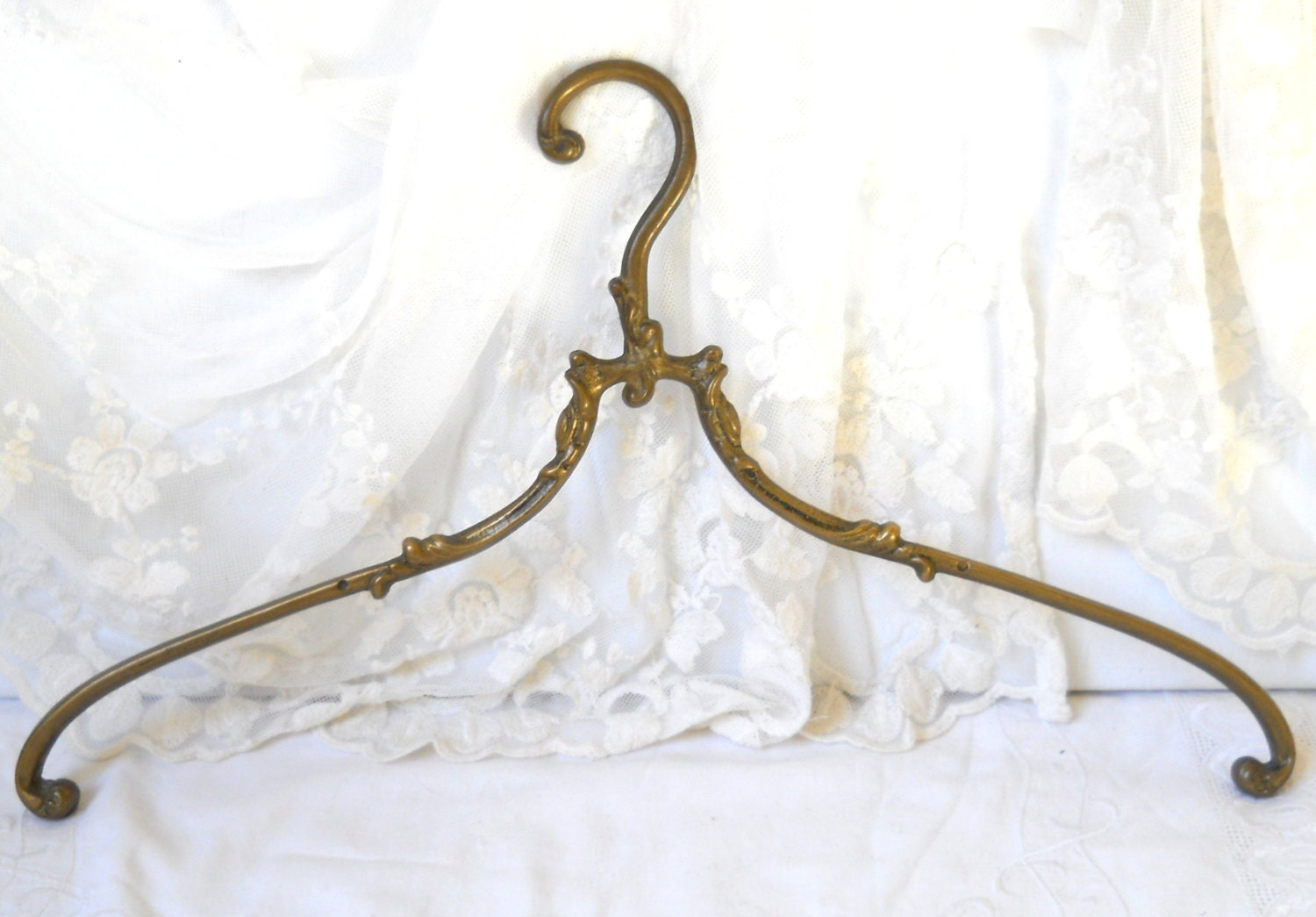 1 vintage brass coat hanger antique brass by MinoucBrocante