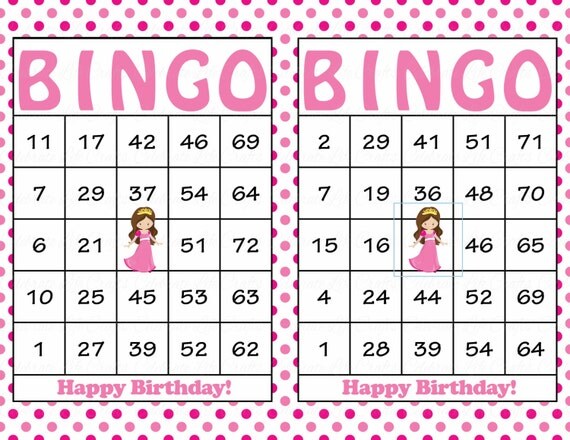 60 Birthday Printable Bingo Cards Instant by CelebrateLifeCrafts