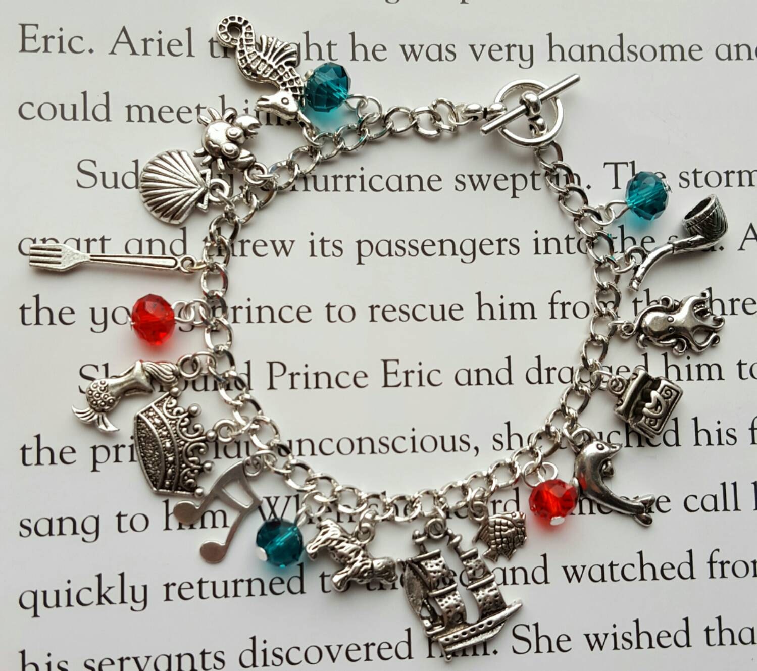 Little Mermaid Charm Bracelet by AlwaysBelieveJewelry on Etsy