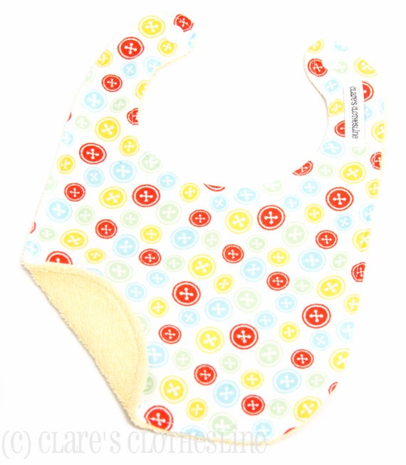 Baby Bib Multicolor Buttons Bib Ready to Ship