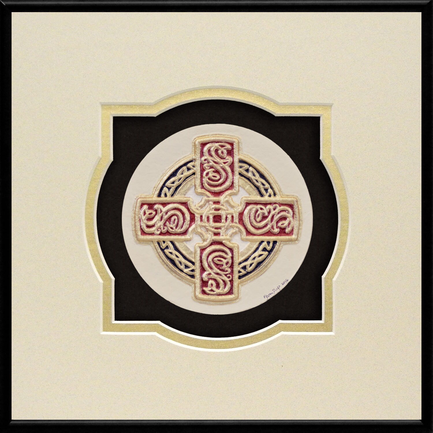 Celtic Sun Cross Cast Paper Irish Art Scottish by Castpaper
