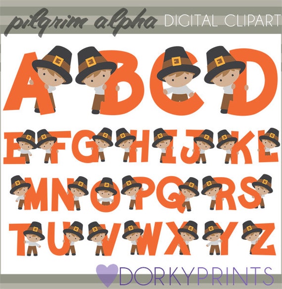 Thanksgiving Alphabet Clip Art Personal and Limited