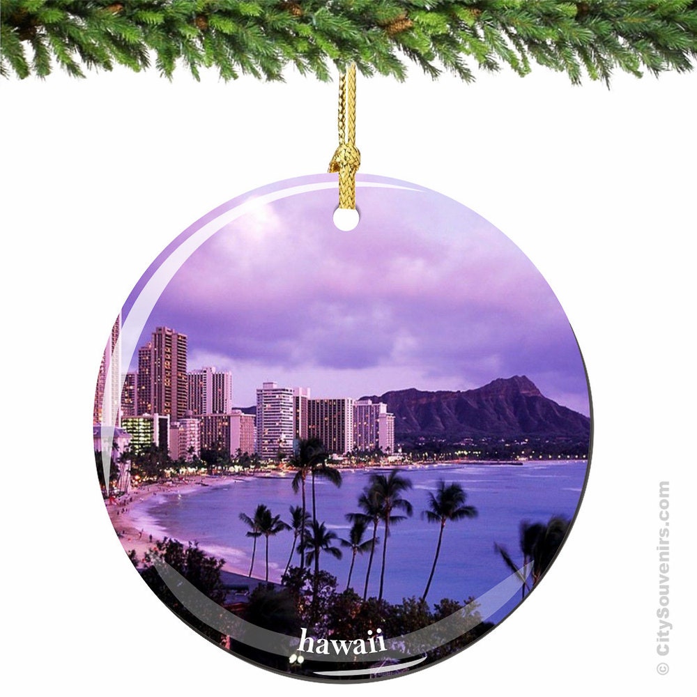 hawaii christmas ornament in porcelain with by citysouvenirs hawaii christmas ornament in porcelain with by citysouvenirs