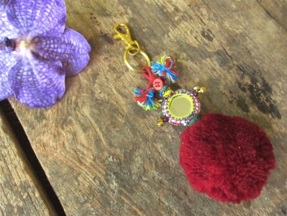 keychain pom pom india Decor & Tassel Keychain Tassel Pom Supply pom Mirror Handmade Supply