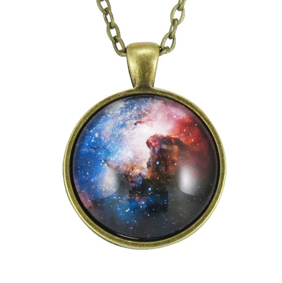Carina Nebula Necklace Galaxy Jewelry Universe Pendant by rainnua