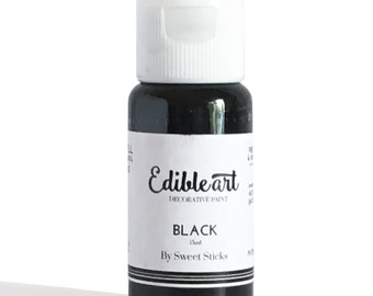 Black 15ml- Edible Art Paint by Sweet Sticks for cake, cookie & confectionery decorating