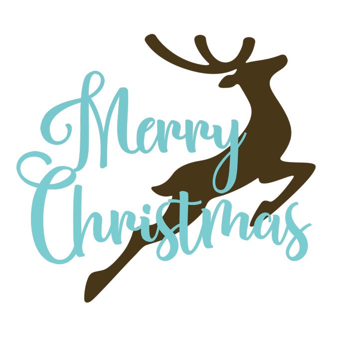 Download Merry Christmas Reindeer Layered SVG Cutting File Stencil