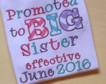 Promoted to Big Sister T-Shirt or Bodysuit