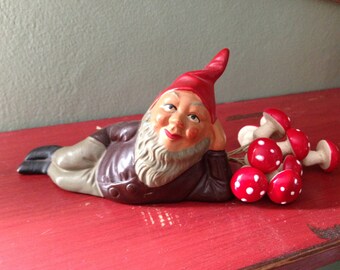 Antique 1930s Heissner Gnome Terra-Cotta Germany Lazy Christmas Gnome Germany Collectible