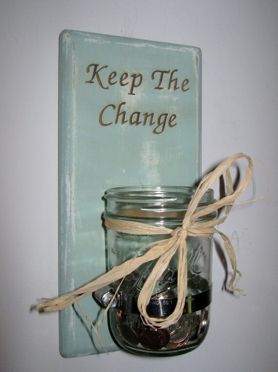 KEEP THE CHANGE Laundry Room Change Jar by