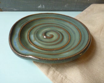 Spoon Rest, Spoon Holder, Dish, Blue, Green, IN STOCK, ready to ship