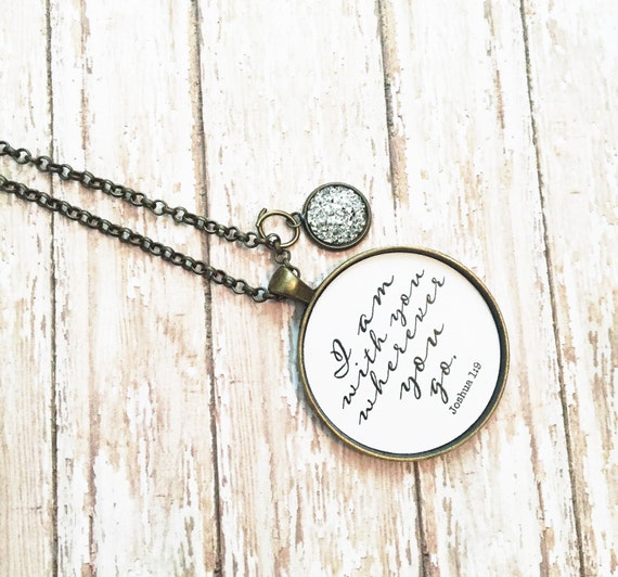 Joshua 1:9 Jewelry Bible Verse Necklace Scripture by MinMac