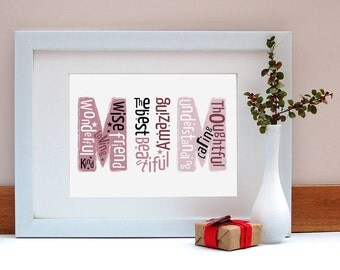 Mum Is Wonderful Print/ Mother's Day Gift/ Gift for Mum/ Present for Mum/ Mother's Day / Print for Mum/ Gift for Mom / Beautiful Gift