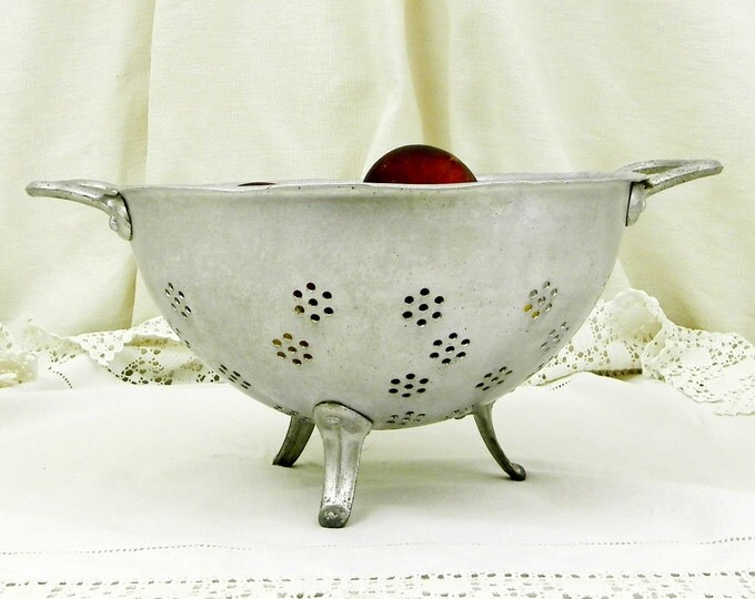 Vintage French Metal Colander, Kichenalia, French Country Decor, Cottage, Retro Home Interior, Kitchenware, Strainer, Vintage Kitchen, Cook
