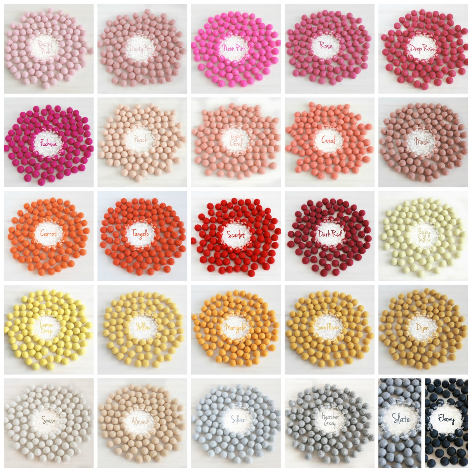 1.5CM Tiny Wool Felt Balls Colorful Felt Balls 1.5CM