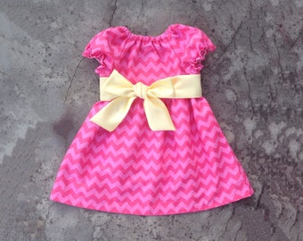 Monogram baby girl clothes, personalized toddler girl outfit, Pink chevron dress, baby girl monogram clothes, monogram baby dress,