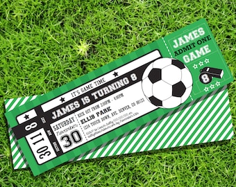 Soccer Party Ticket Invitation - Soccer Invitation - Instant Download and Editable File - Edit and Print at home with Adobe Reader