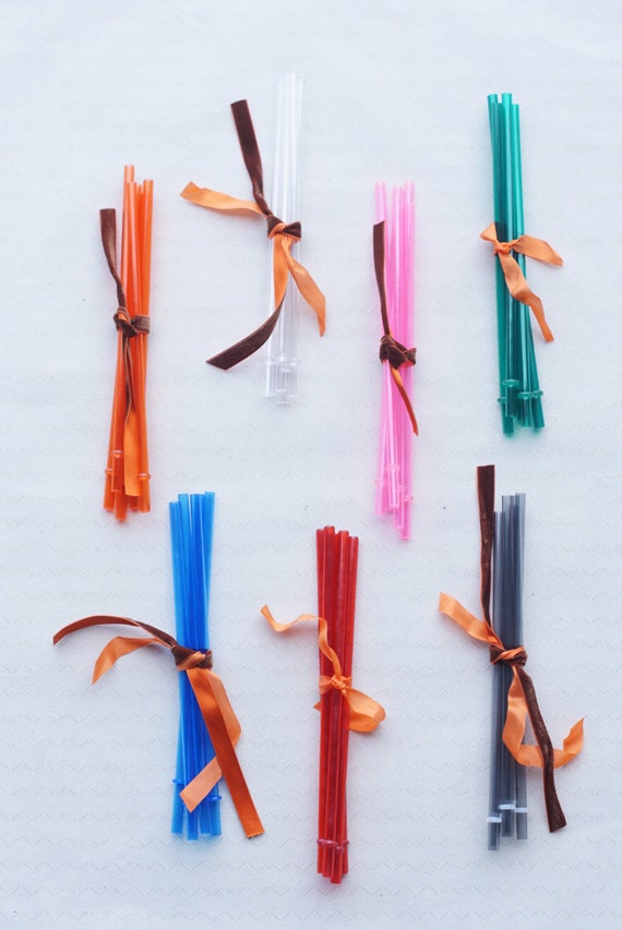 15 Reusable Acrylic Straw Bundles by on Etsy