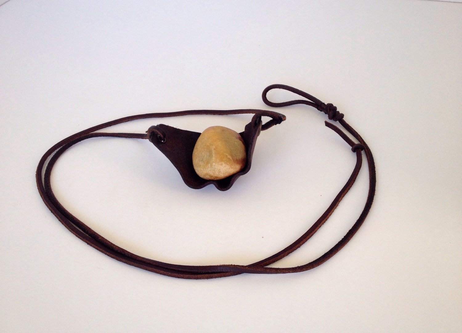 Leather Sling Stone Primative Hunting Bushcraft Sling