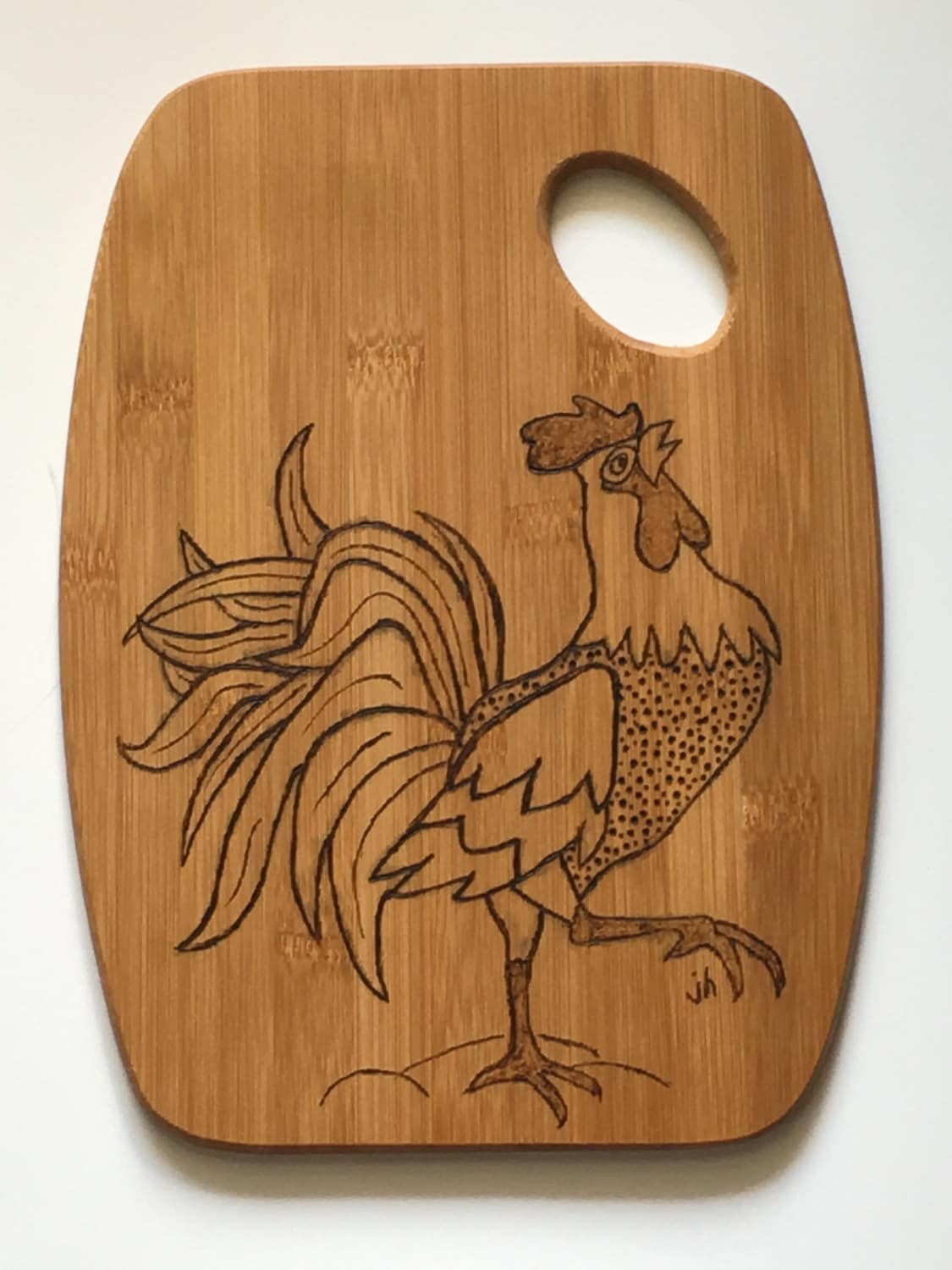 Rooster Cutting Board Pyrography