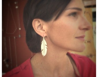 Argentium Silver and Gold Feather Earrings - The Perfect Boho Jewelry