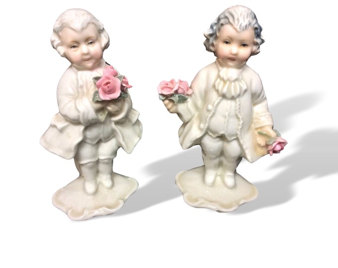 French Provincial Bone China White Figurines / Statues / Home Decor / Gift For Christmas