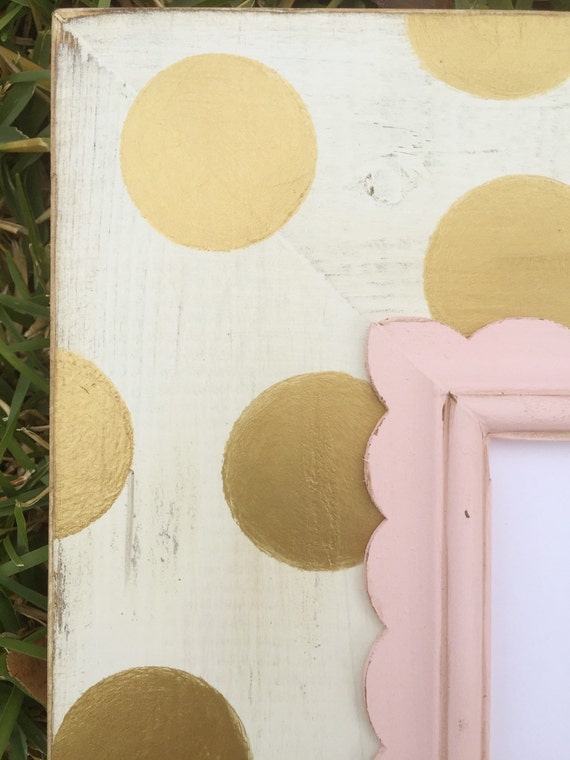 polka dot 5x7 distressed frame baby girl girl nursery