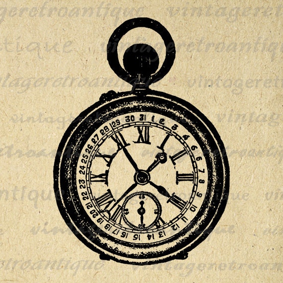 Printable Antique Pocket Watch Graphic by VintageRetroAntique