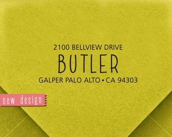 CUSTOM ADDRESS STAMP, personalized pre inked address stamp, pre inked custom address stamp, return address stamp and proof - b5-52