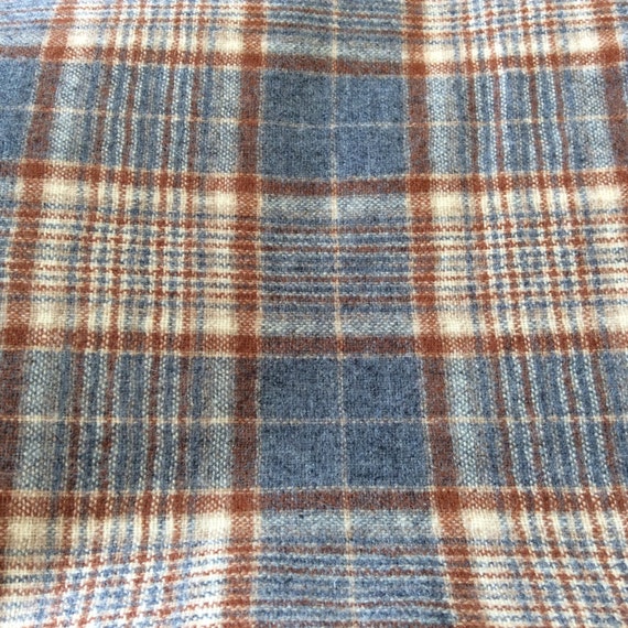 2 Yards Wool Plaid Fabric in Heather Gray Rust