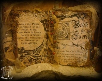 Primitive Spellbook- Book of Faerie- Halloween Prop