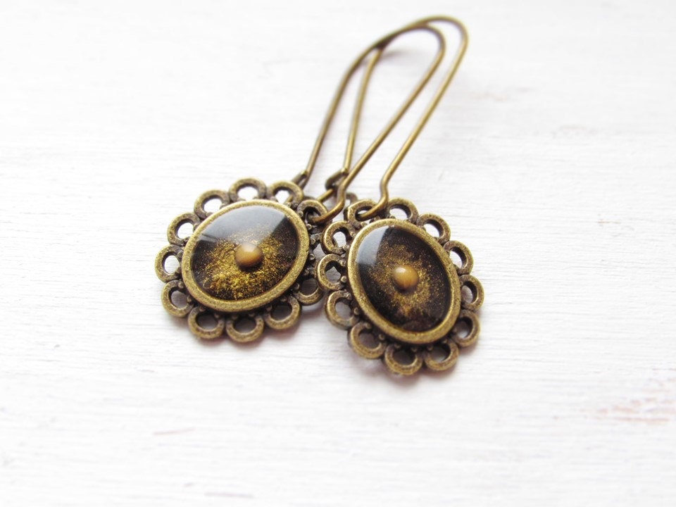 Flower dangle earrings Mustard Seed jewelry Faith jewelry