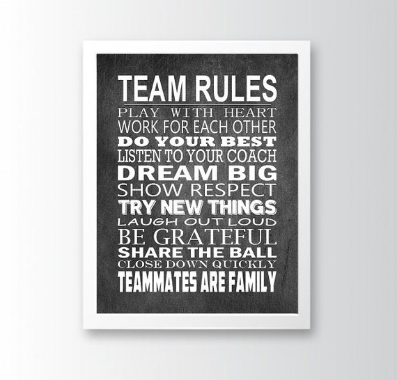 Soccer Team Rules Special Edition Manifesto Poster Print