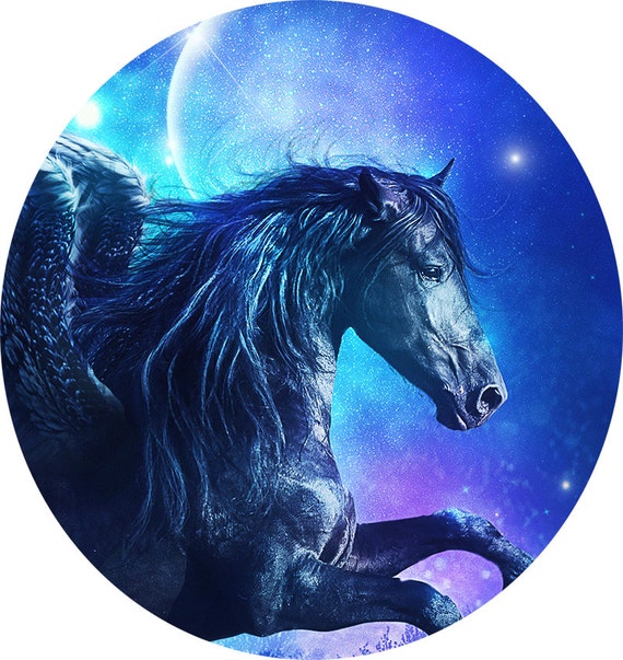 Pegasus print Pegasus art Black Pegasus by EnchantedWhispersArt