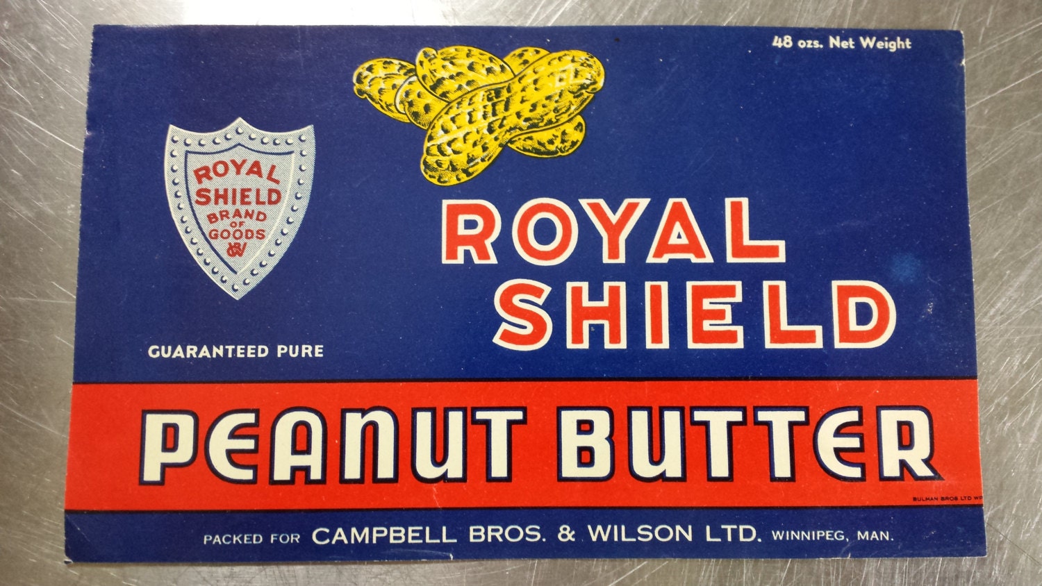 4 X Vintage Peanut Butter Label Royal Shield Peanut Peanut