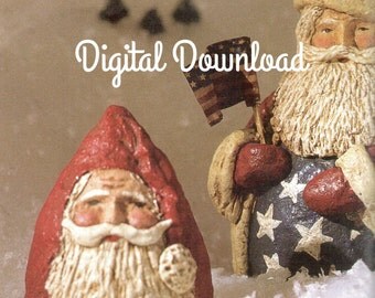 Santa Claus, Christmas Ornament, Paper Mache Pattern, Make using Styrofoam Shapes, PDF Instant, Digital Download,