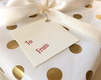 Letterpress Gift Tags - Set of 10 - To and From