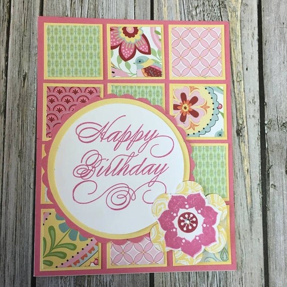Floral Happy Birthday card-Feminine Birthday card-Happy