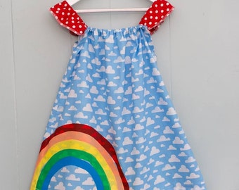 Rainbow dress, girls summer dress