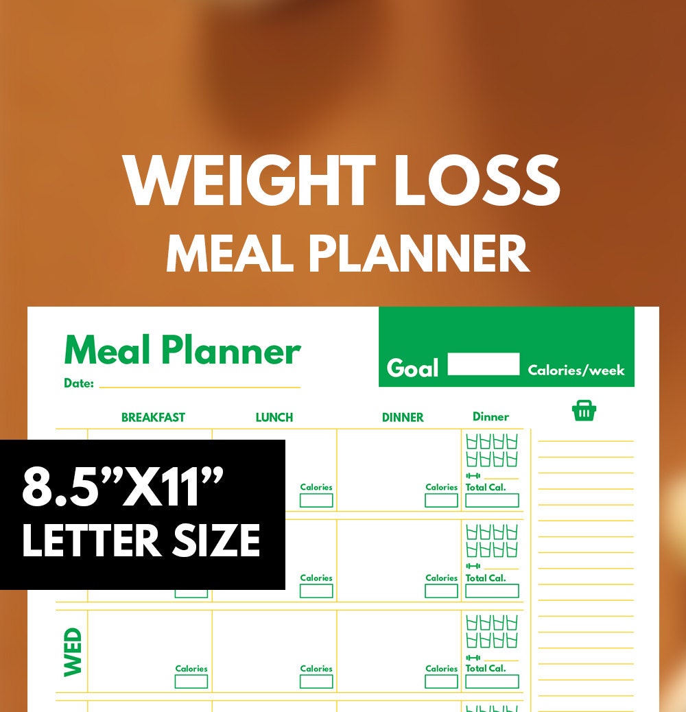  Diet Meal Planner Printable Weight Loss Diet Planner 